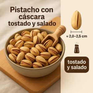 Pistacho con cascara tostado y salado